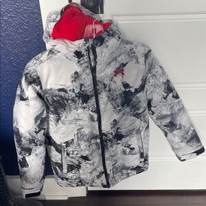 Under Armour Kids' Monochrome Puffer Jacket with Red Accents